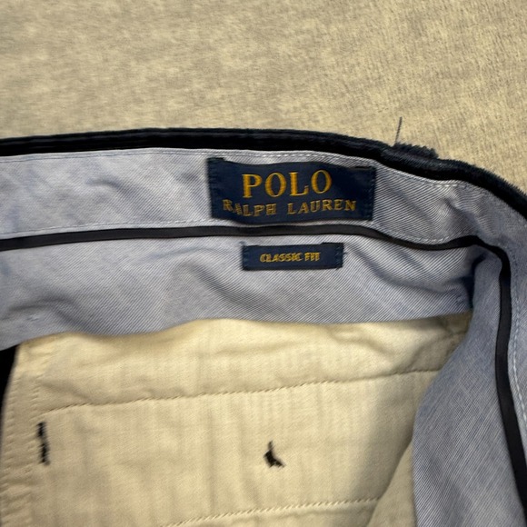 Polo Ralph Lauren Pants Mens 34x32 (33x30) Navy Corduroy Trousers Classic Fit - Picture 7 of 11
